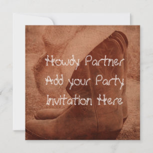 Western Cowboy Birthday Party Invitation
