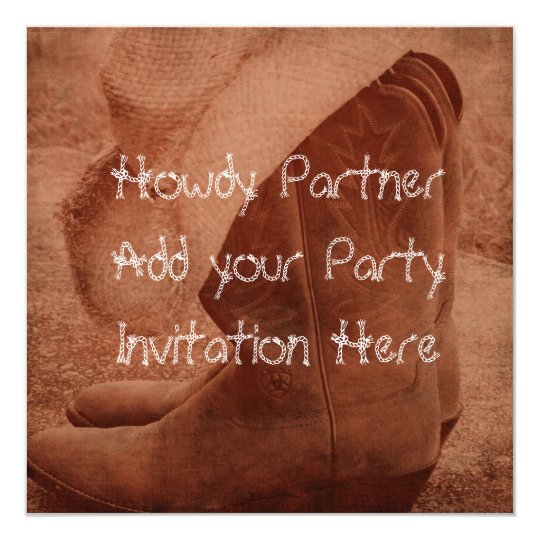 Western Cowboy Birthday Party Invitation