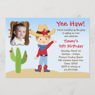 Western Cowboy Birthday Party Invitation