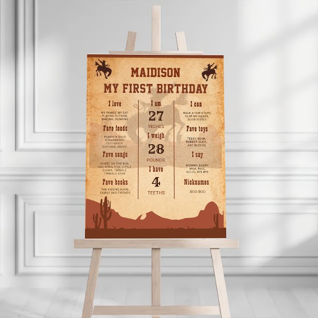 Western Cowboy Birthday Party Milestone Sign (Creator Uploaded)