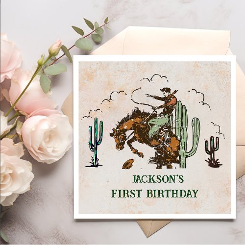 Western Cowboy Birthday Party Napkins