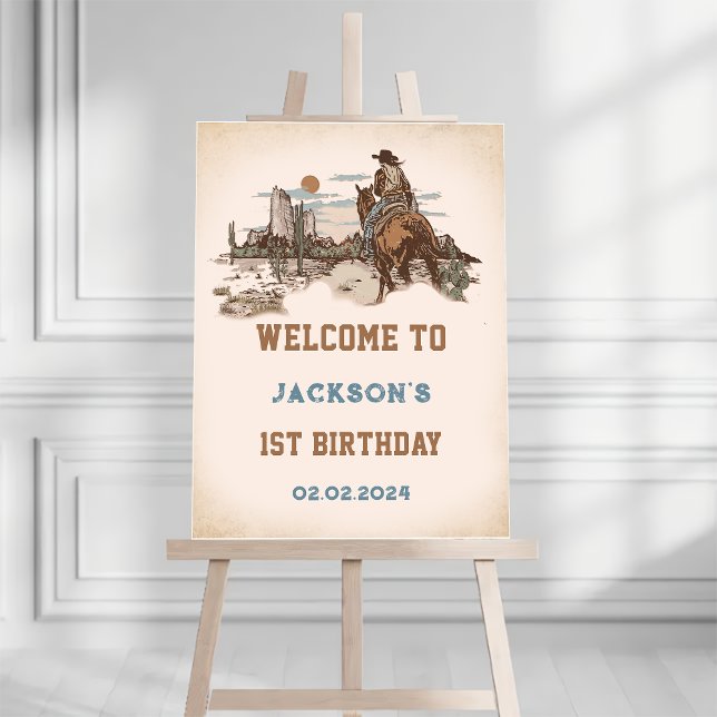 Western Cowboy Birthday Party Napkins Welcome Sign (Creator Uploaded)