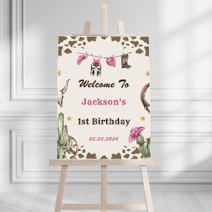 Western Cowboy Birthday Party Napkins Welcome Sign