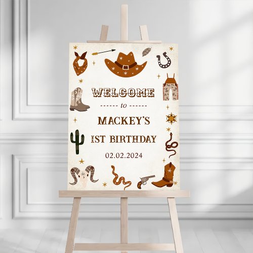 Western Cowboy Birthday Party Napkins Welcome Sign