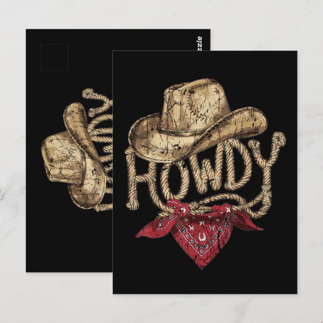 Western Cowboy Birthday Party  Postcard (Front/Back)