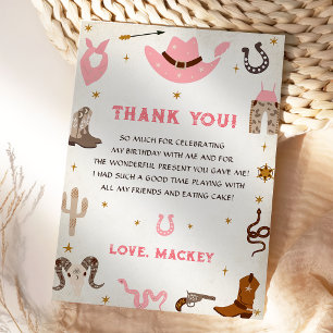Western Cowboy Birthday Party Thank You Card