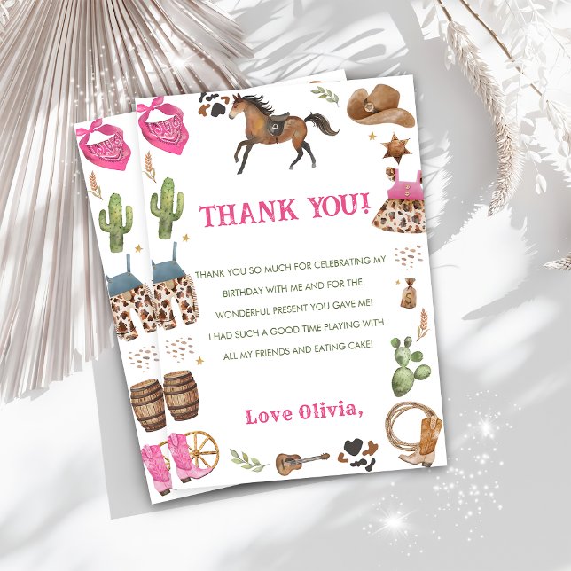 Western Cowboy Birthday Party Thank You Card (Creator Uploaded)