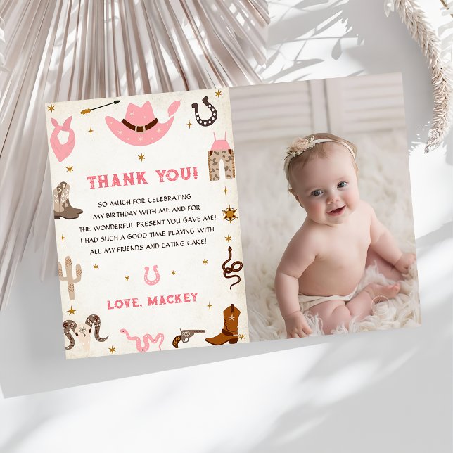 Western Cowboy Birthday Party Thank You Card Photo (Creator Uploaded)