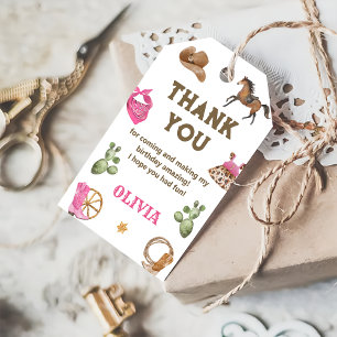 Western Cowboy Birthday Party Thank You Favor Gift Tags