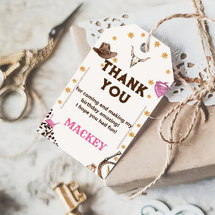 Western Cowboy Birthday Party Thank You Favor Gift Tags