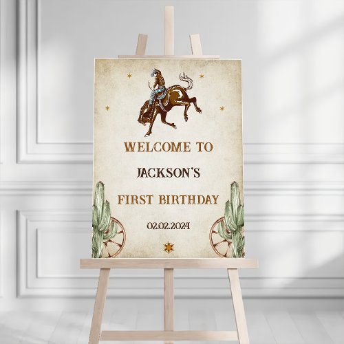 Western Cowboy Birthday Party Welcome Sign