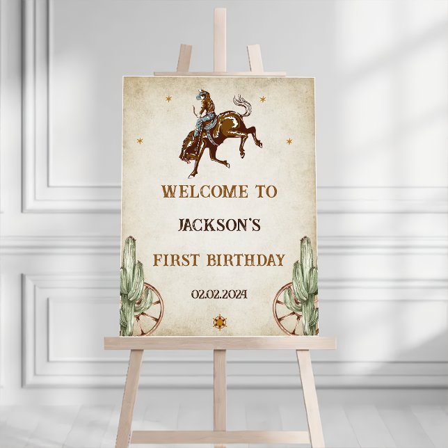 Western Cowboy Birthday Party Welcome Sign (Creator Uploaded)
