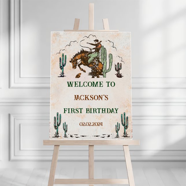 Western Cowboy Birthday Party Welcome Sign (Creator Uploaded)