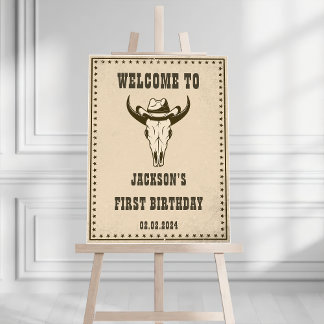 Western Cowboy Birthday Party Welcome Sign