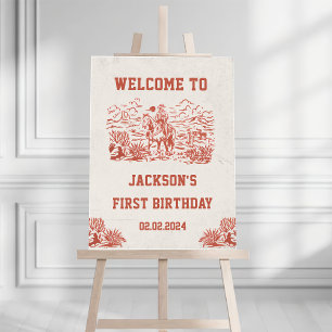 Western Cowboy Birthday Party Welcome Sign