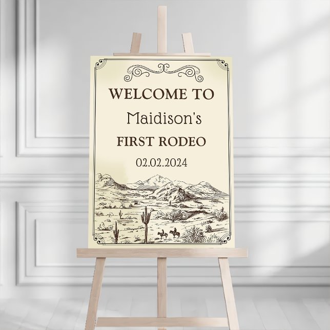 Western Cowboy Birthday Party Welcome Sign (Creator Uploaded)