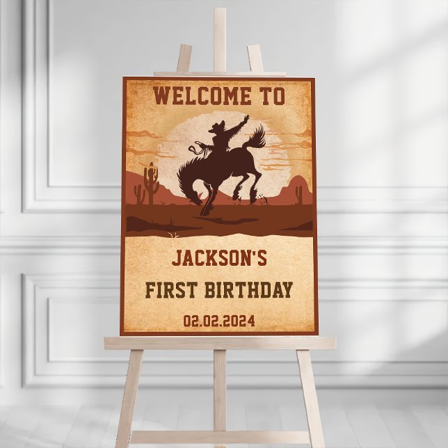 Western Cowboy Birthday Party Welcome Sign (Creator Uploaded)