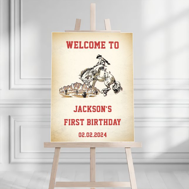 Western Cowboy Birthday Party Welcome Sign (Creator Uploaded)