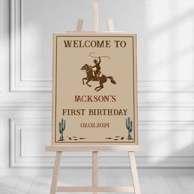 Western Cowboy Birthday Party Welcome Sign (Creator Uploaded)