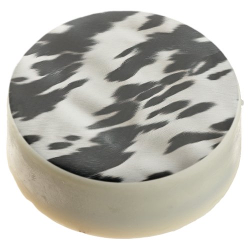 Western Cowboy Black White Cowhide Chocolate Covered Oreo