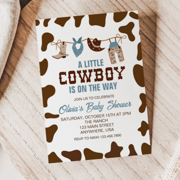 Western baby shower store invitations