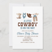 Western Cowboy Blue Plaid Baby Shower Invitation (Front)