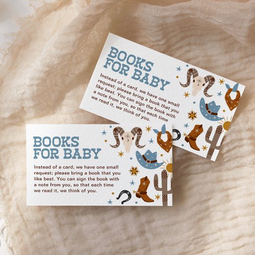Western Cowboy Books for Baby Rodeo Shower Enclosure Card