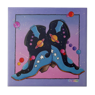 Western Cowboy Boot Ceramic Tile