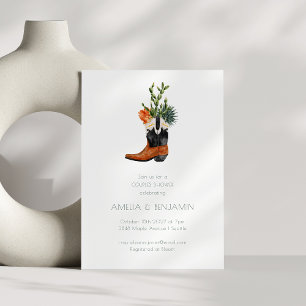 Western Cowboy Boot Desert Cactus Couples Shower Invitation