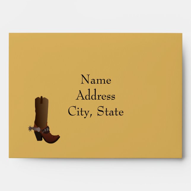 Western Cowboy Boot Envelope (Front)