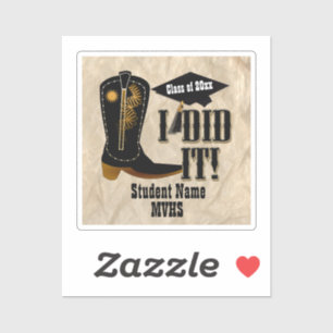 Western Cowboy Boot - Graduation Sticker