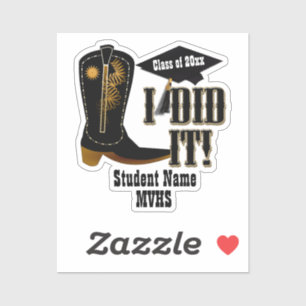 Western Cowboy Boot - Graduation Sticker