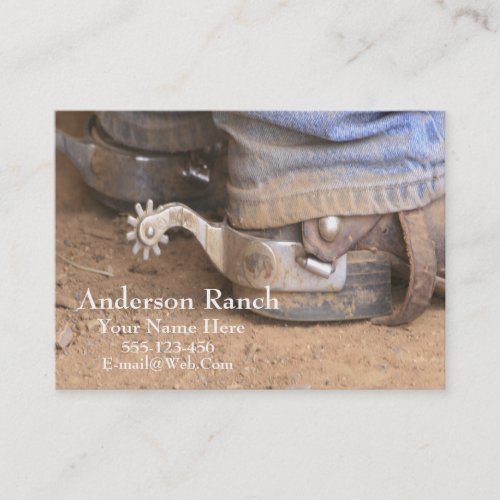 Western Cowboy Boot Spurs Business Card Template