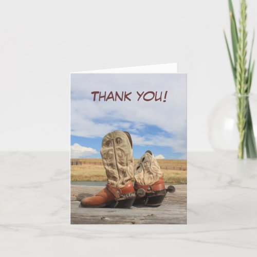 Western Cowboy Boot Thank You Card