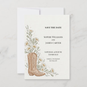 Western Cowboy Boot Wedding Save the Date