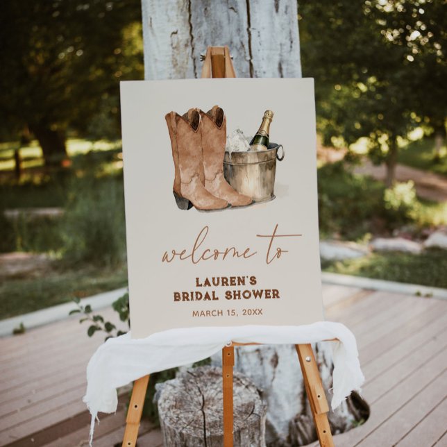 Western Cowboy Boots Bridal Shower Welcome Sign (Creator Uploaded)