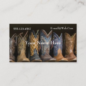 Western  Cowboy Boots Business Card Template by RODEODAYS at Zazzle
