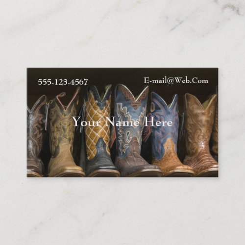 Western  Cowboy Boots Business Card Template