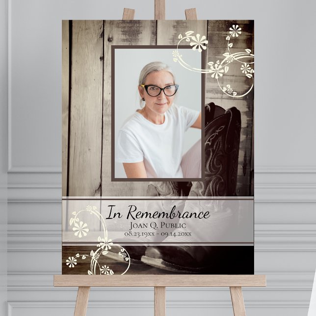 Western Cowboy Boots Celebration of Life Funeral Foam Board (Creator Uploaded)