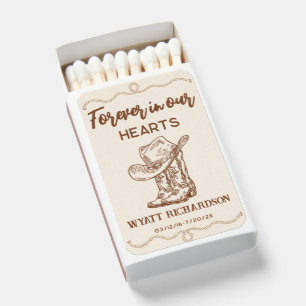 Western Cowboy Boots Celebration of Life Memorial  Matchboxes