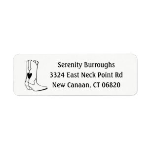 Western Cowboy Boots Horse Country Cowgirl Wedding Label