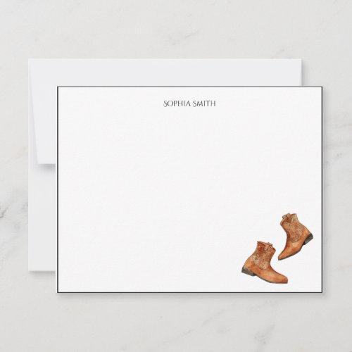 Western Cowboy boots Personalized Thank You Card