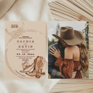 Western Cowboy Boots Wedding  Invitation