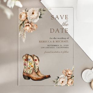 Western Cowboy Boots Wedding Save the Date