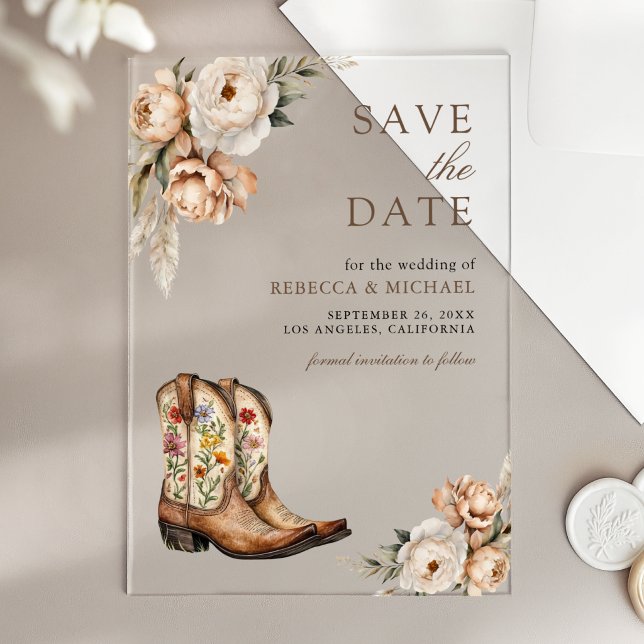 Western Cowboy Boots Wedding Save the Date (Creator Uploaded)