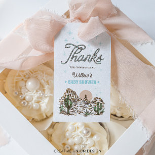 Western Cowboy Boy Baby Shower Favor Gift Tags