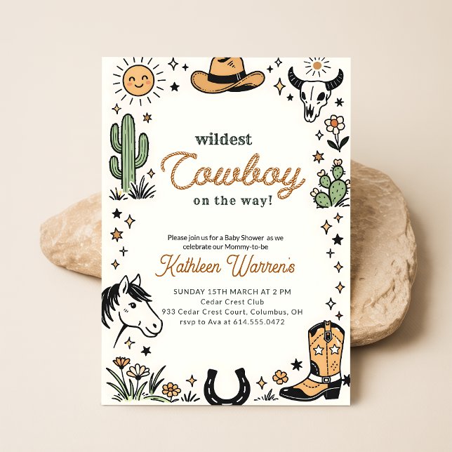 Western Cowboy Boy Baby Shower Invitation (Creator Uploaded)