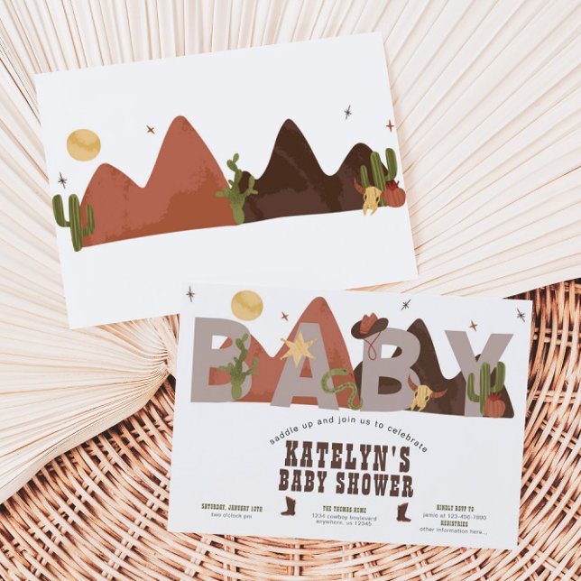 Western Cowboy Boy Baby Shower  Invitation (Creator Uploaded)