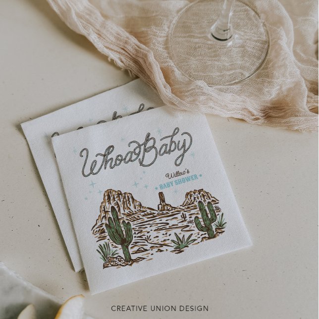 Western Cowboy Boy Baby Shower Napkins (Creator Uploaded)