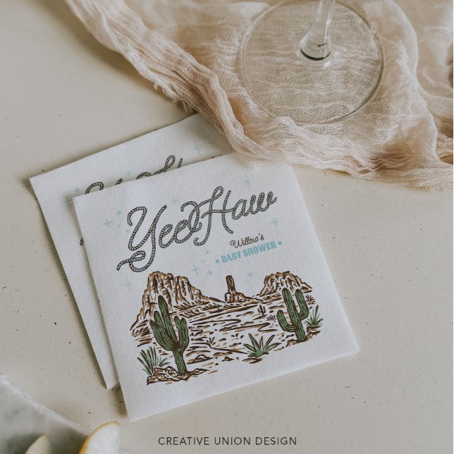 Western Cowboy Boy Baby Shower Napkins (Creator Uploaded)